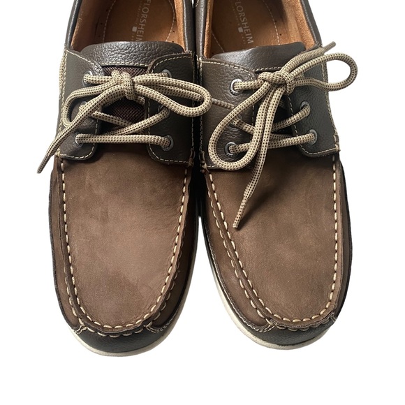 Florsheim Brown Lakeside Moc Toe Oxfords 10.5 - Picture 3 of 16
